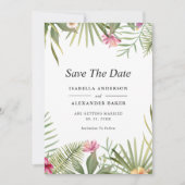 Tropische bloemen save the date (Voorkant)