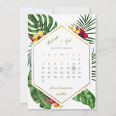 Tropische Bloemen Save The Date Kaart (Achterkant)