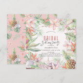 Tropische Bloemen Seashell Waterverf Vrijgezellenf Kaart (Voorkant / Achterkant)