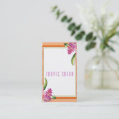 Tropische Bloemen Sinaasappel Koraal Modern Botani Visitekaartje (Staand voorkant)