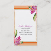 Tropische Bloemen Sinaasappel Koraal Modern Botani Visitekaartje (Achterkant)