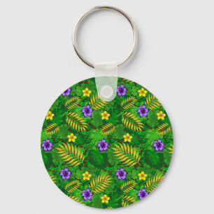 tropische bloemen sleutelhanger
