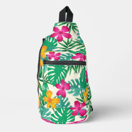 Tropische bloemen sling bag