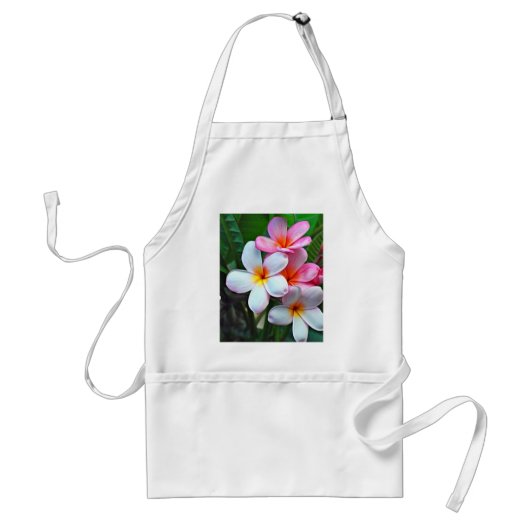 Tropische bloemen standaard schort (Voorkant)