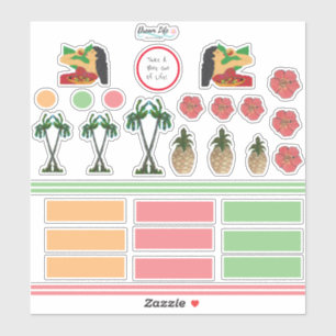 Tropische bloemen stickers