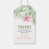 Tropische bloemen strand bruiloft cadeaulabel (Voorkant)