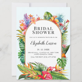 Tropische Bloemen Strand Bruiloft Kaart