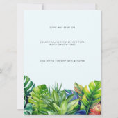 Tropische Bloemen Strand Bruiloft Kaart (Achterkant)