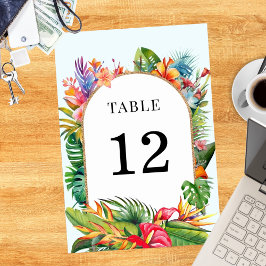 Tropische Bloemen Strand Bruiloft Kaart