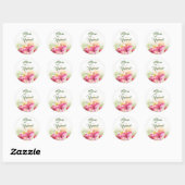 Tropische bloemen strand bruiloft ronde sticker (Vel)