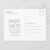 Tropische Bloemen Strand Bruiloft Save the Date Aankondigingskaart (Achterkant)