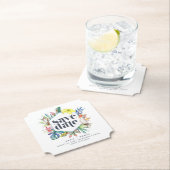 Tropische Bloemen Strand Bruiloft Save the Dates Kartonnen Onderzetters (Insitu)