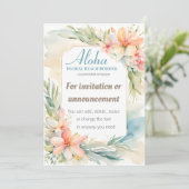 Tropische Bloemen Strand Uitnodiging Template (Staand voorkant)