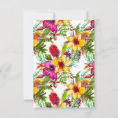Tropische Bloemen Strand Voedsel Keuze Trouwen RSVP Kaartje (Achterkant)