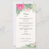 Tropische Bloemen Strand Wedding Menu (Voorkant)
