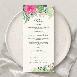 Tropische Bloemen Strand Wedding Menu