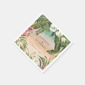 Tropische Bloemen Strand Zomer bruiloft servetten (Hoek)
