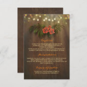 Tropische Bloemen String Lichten Strand Wedding In Informatiekaartje (Voorkant / Achterkant)