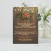 Tropische Bloemen String Lichten Strand Wedding In Informatiekaartje (Staand voorkant)