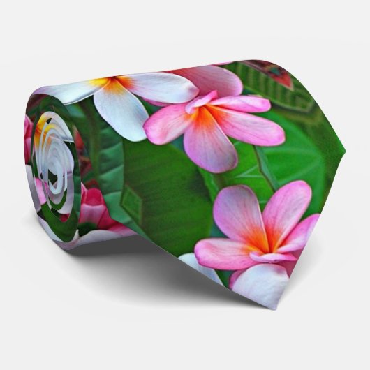 Tropische bloemen stropdas (Opgerold)