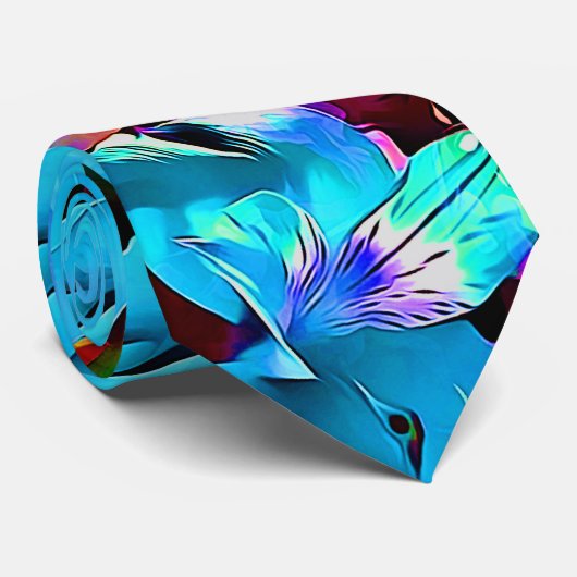 Tropische bloemen stropdas (Opgerold)