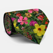 Tropische bloemen stropdas (Opgerold)