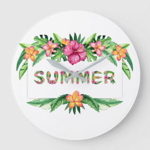 Tropische bloemen Summer Fun Grote Klok