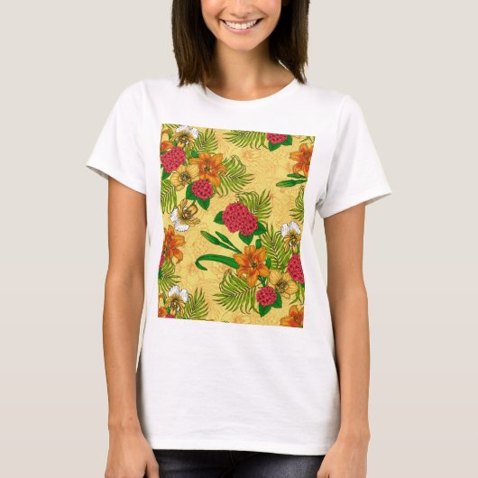Tropische bloemen T-Shirt (Voorkant)