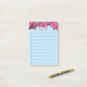 Tropische Bloemen Te Doen Lijst Op Lichtblauw Post-it® Notes (Op bureau)