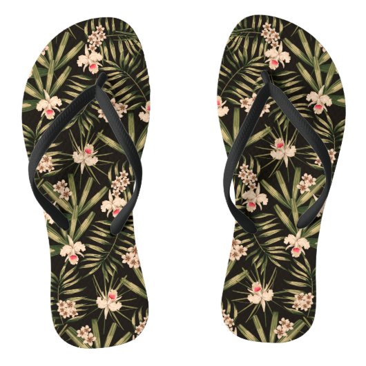 Tropische bloemen teenslippers (Voetbed)