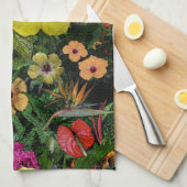 Tropische bloemen 🌺 theedoek (Quarter Fold)