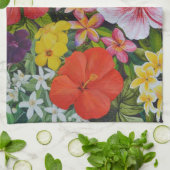 Tropische bloemen theedoek (Gevouwen)