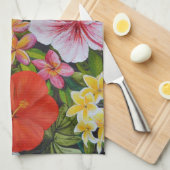Tropische bloemen theedoek (Quarter Fold)
