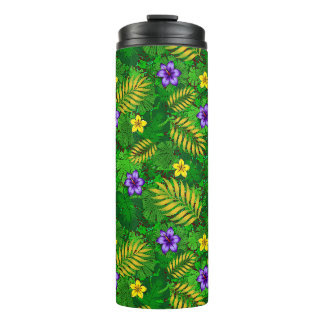 tropische bloemen thermosbeker