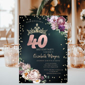 Tropische Bloemen Tiara Diamanten Groen 40e Kaart