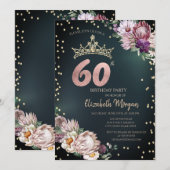 Tropische Bloemen Tiara Diamanten Groen 60e Kaart (Voorkant / Achterkant)