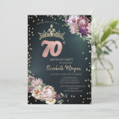 Tropische Bloemen Tiara Diamanten Groen 70e Kaart (Staand voorkant)