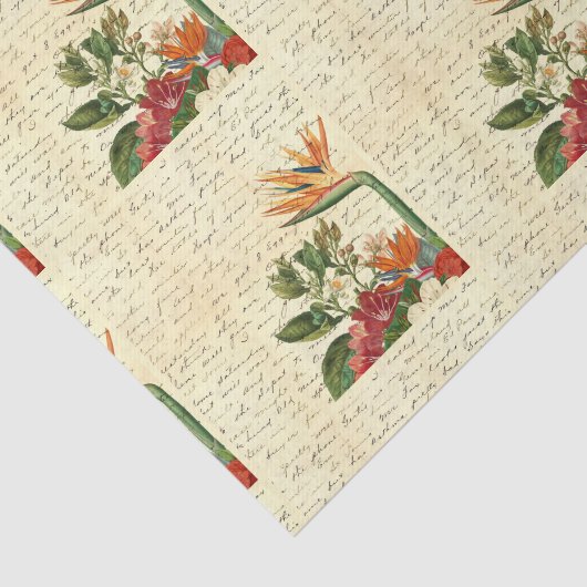 tropische bloemen tissuepapier (Detail)