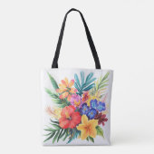 Tropische bloemen tote bag (Achterkant)