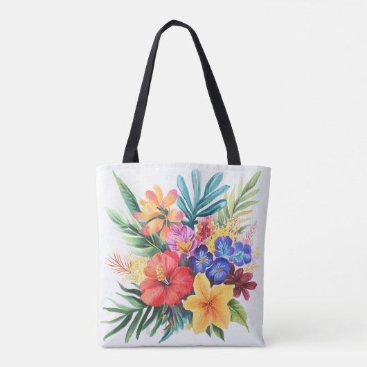 Tropische bloemen tote bag (Achterkant)