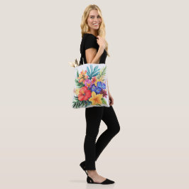 Tropische bloemen tote bag