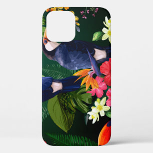 Tropische bloemen, toucan: bloemenachtergrond. Case-Mate iPhone case