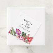 Tropische Bloemen Trouwgunst Labels (In situ)