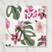 Tropische Bloemen Trouwgunst Labels (Achterkant)