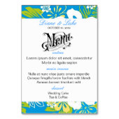 Tropische Bloemen Trouwmenu + Tafelnummer Kaart (Achterkant)