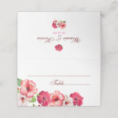 Tropische Bloemen Trouwplaats Kaart Plaatskaartje (Buitenkant ongevouwen)