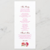 Tropische Bloemen Trouwprogramma Programmakaart (Achterkant)