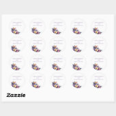 Tropische Bloemen- Trouwstickers Ronde Sticker (Vel)