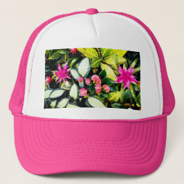 Tropische bloemen trucker pet