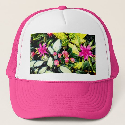 Tropische bloemen trucker pet (Voorkant)